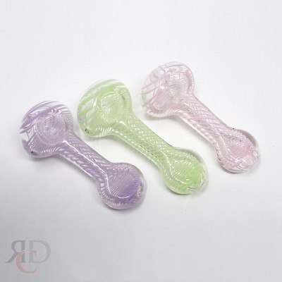 GLASS PIPE SLIME COLOR ART FLAT MOUTH GP4551 1CT